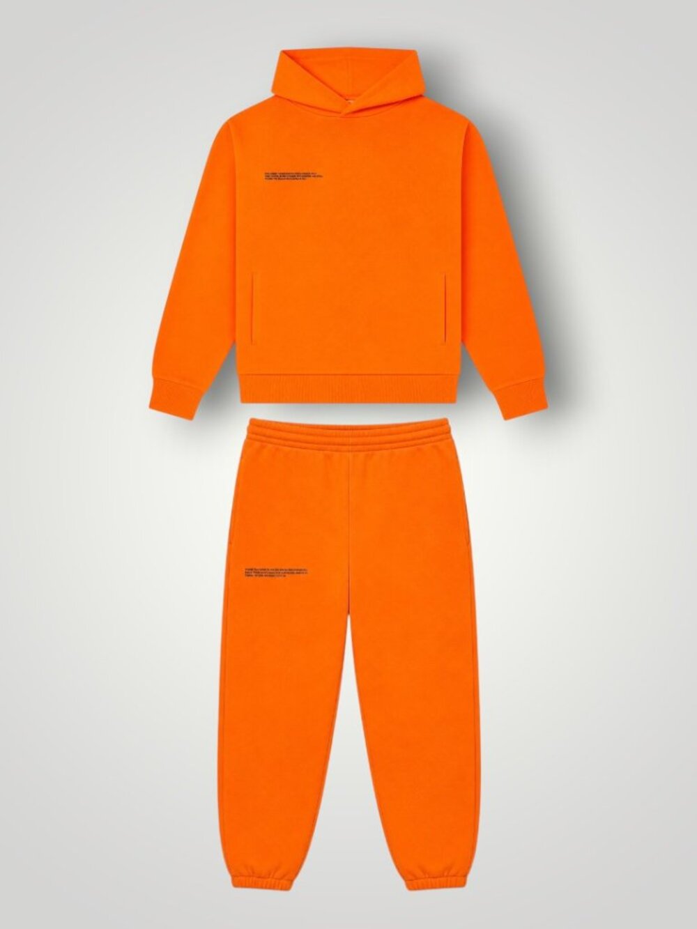 The Pangaia Orange Cotton Hoodie and Pants Set Size XS
